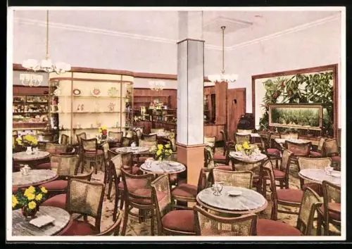 AK Bad Ems, Konditorei und Café Maxeiner, Innenansicht