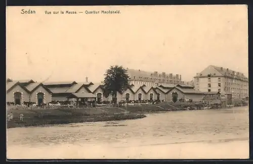 AK Sedan, Vue sur la Meuse, Quartier Macdonald
