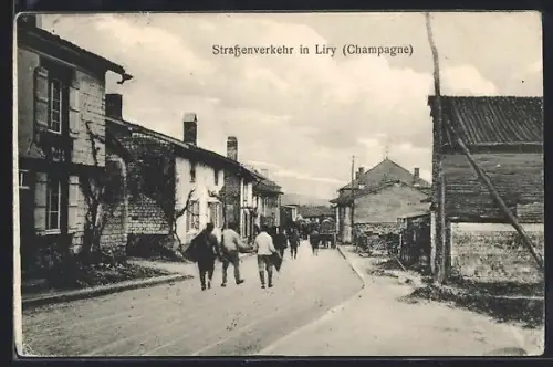 AK Liry /Champagne, Strassenverkehr