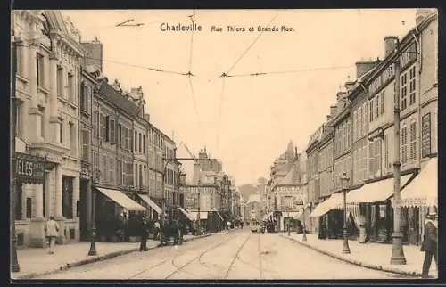 AK Charleville, rue Thiers et Grand` Rue