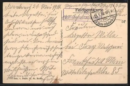 AK Vrizy, Strassenpartie mit Soldaten