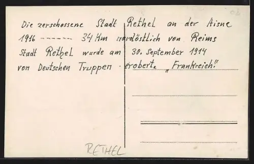 Foto-AK Rethel /Aisne, Panorama de la ville détruite