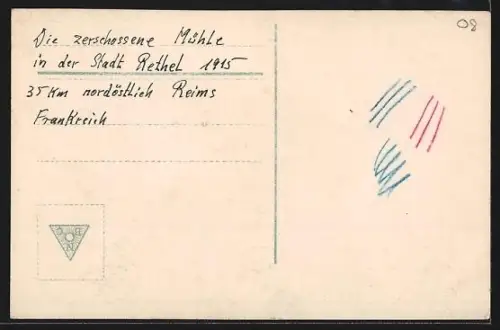 AK Rethel, Vue de la ville détruite