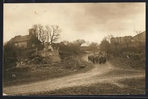 Foto-AK Conde-les-Autry, Une rue