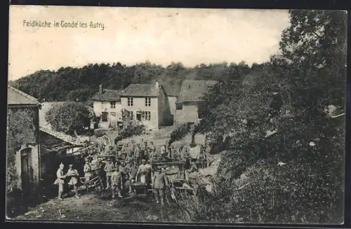 AK Condé-les-Autry, Feldküche mit Soldaten