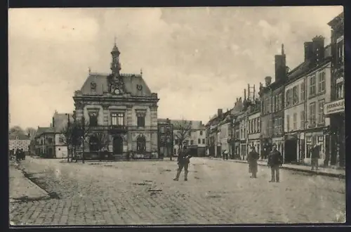 AK Attigny, Strassenansicht mit Soldaten