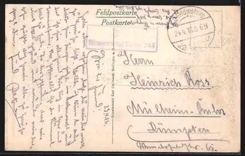 AK Authe, Kaiserplatz, Bahnhofstrasse, Kirche