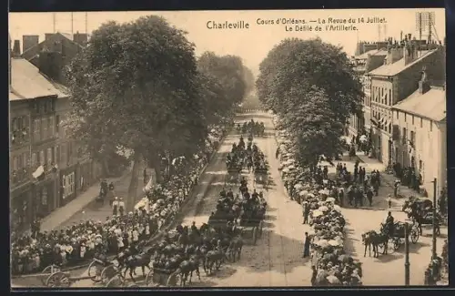 AK Charleville, Cours d`Orleans, la Revue du 14 Juillet