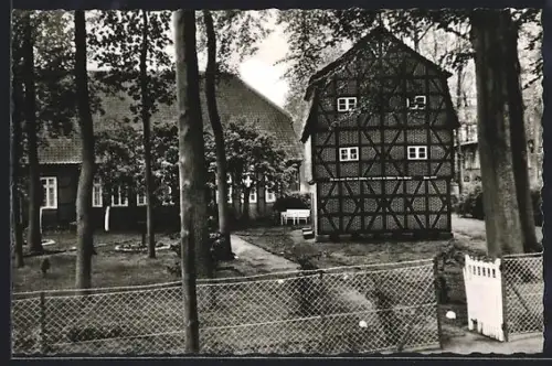 AK Tewel /Lüneburger Heide, Fachwerkhaus mit Garten