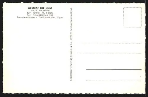 AK Tewel /Soltau, Gasthof zur Linde Inh. H. Hauschild