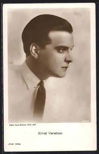 AK Schauspieler Ernst Verebes nachdenklich im Seitenprofil