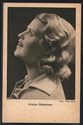 AK Schauspielerin Kristina Söderbaum im Seitenprofil nach oben schauend
