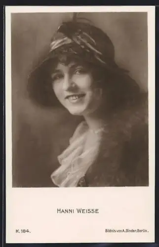 AK Schauspielerin Hanni Weisse im Kostüm einer Filmrolle