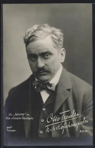 AK Schauspieler Otto Tressler als Gourd in Das schwache Geschlecht