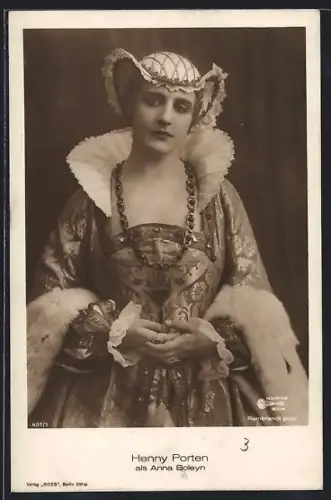 AK Filmszene mit Henny Porten als Anna Boleyn