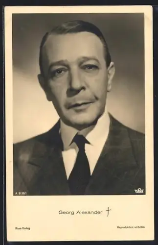 AK Schauspieler Georg Alexander in Krawatte und Jackett