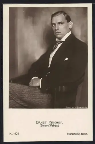 AK Schauspieler Ernst Reicher als Dedektiv Stuart Webbs