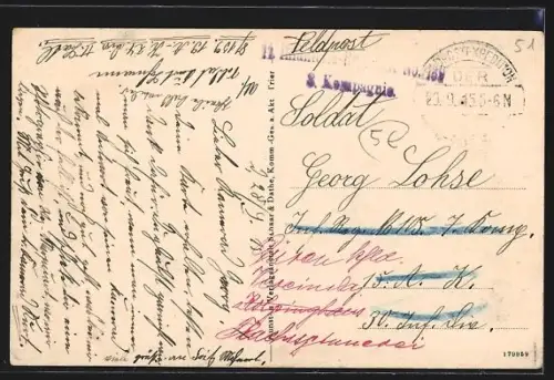 AK Wez Marquart, Rue en ruines après destruction