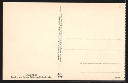 AK Lavannes, Kirche mit Kaiser Wilhelm-Gedenkstein