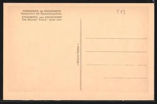 AK Thiaumont /Douaumont, La Tranchée des Baïonnettes, Vue intérieure