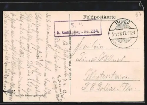 AK St. Masmes, Vue de l`église avec villageois et chevaux sur la route