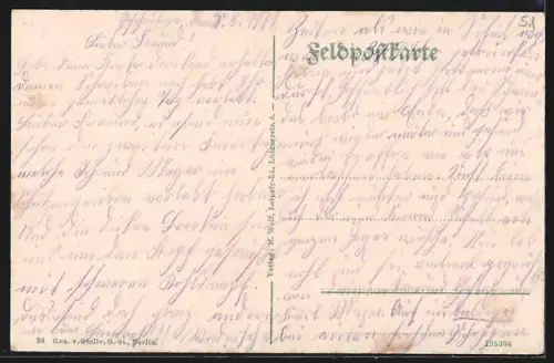 AK St. Masmes, Vue de l`église et de la rue avec chevaux et maisons