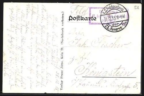 AK Ripont, Vue du village et de l`église en arrière-plan