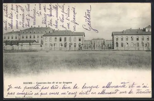 AK Reims, Casernes des 16e et 21e dragons