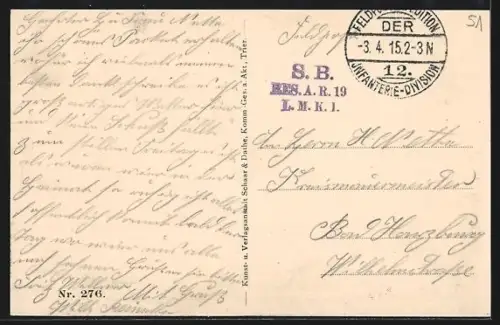 AK Somme-Py, Rue en ruines après les combats avec des habitants et des soldats