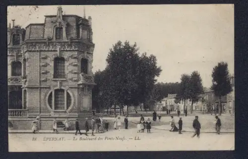 AK Épernay, Le Boulevard des Ponts-Neufs
