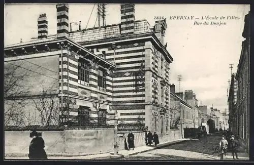 AK Épernay, L`École de Filles, Rue du Donjon