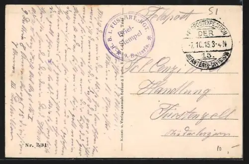 AK Reims, Cathédrale avec canons en premier plan