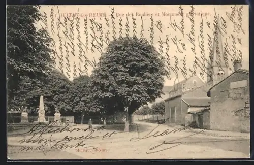 AK Witry-lès-Reims, Rue des Boudiers et Monument historique