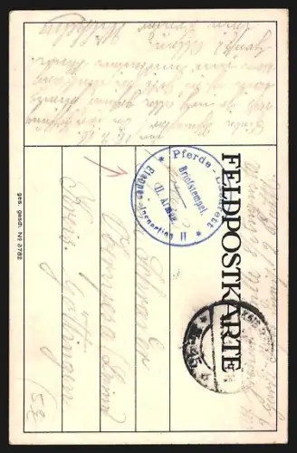 Künstler-AK Berru près de Reims, Eglis 1915 vue depuis la rue principale