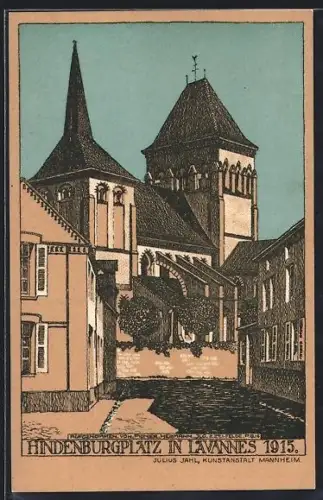 Künstler-AK Lavannes, Hindenburgplatz 1915