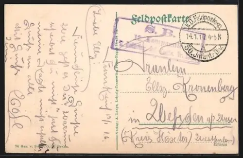 AK St. Masmes, Vue de l`église et de la rue principale animée