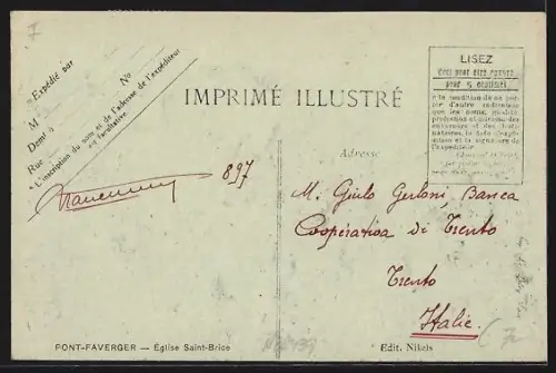 AK Pont-Faverger, Église Saint-Brice en ruines