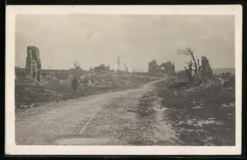 AK Malancourt /Verdun, Total zerschossenes Dorf