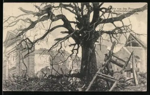 AK Vauquois, Die durch Artilleriefeuer zerstörte Kirche