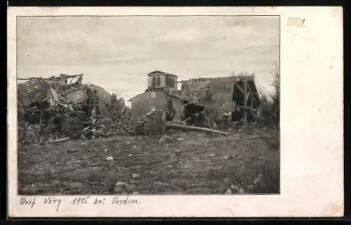 Foto-AK Véry /Verdun, La ville détruite