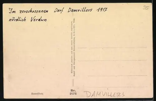 AK Damvillers /Verdun, Le village détruite