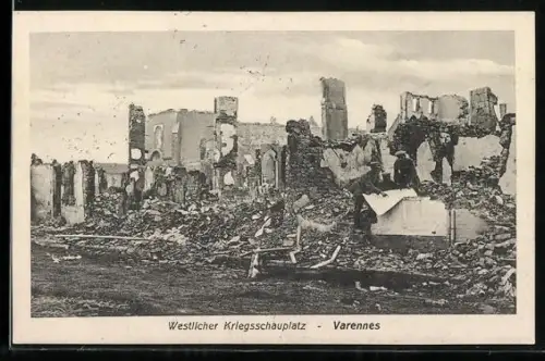 AK Varennes, Westlicher Kriegsschauplatz, Ruine