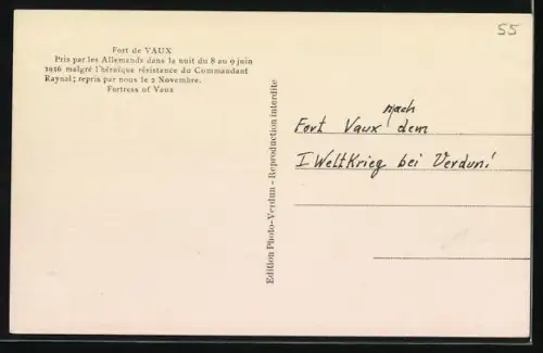 AK Fort de Vaux /Verdun, Vue générale