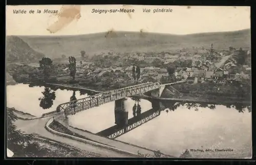 AK Joigny-sur-Meuse, Vallée de la Meuse, vue générale