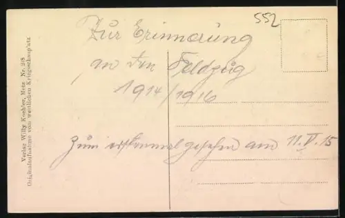 AK Hattonchatel, Blick auf vom Krieg beschädigte Häuser