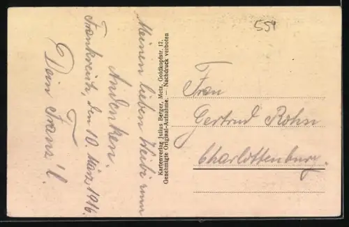 AK Etain, Ortspartie mit zerstörtem Gebäude