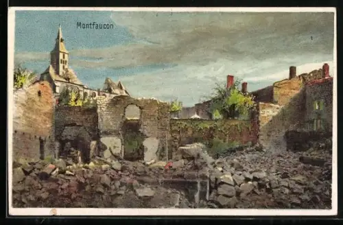 AK Montfaucon, Zerstörte Häuser