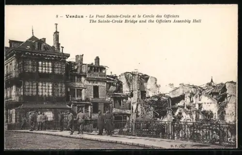 AK Verdun, Le Pont Sainte-Croix et le Cercle des Officiers