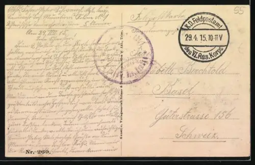 AK Varennes, Blick auf die zerstörte Stadt