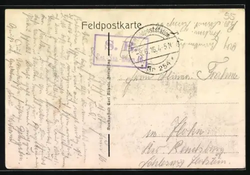 AK Dannevoux, Panorama de le village en ruines